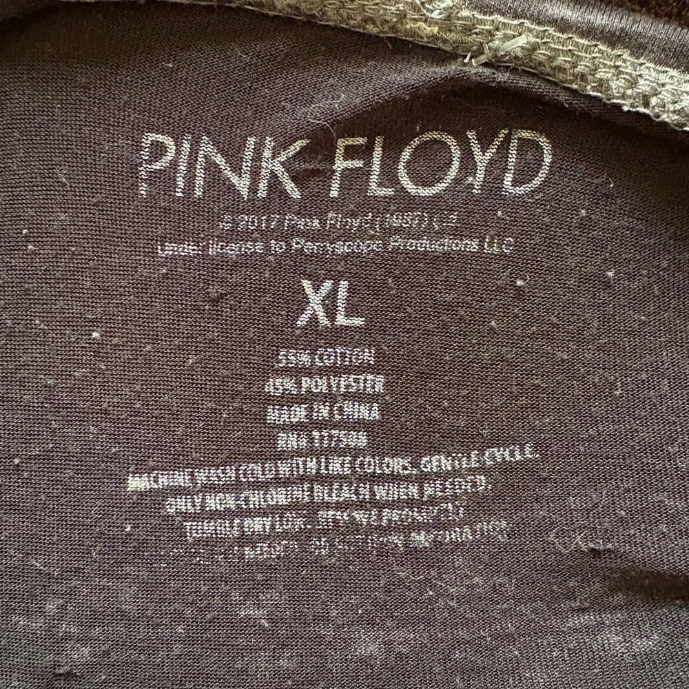 Pink Floyd Black Cotton Blend Sheer Short Sleeve Shirt Size XL - Picture 5 of 5
